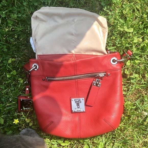 NWOT $155 Tignanello | Leather Crossbody in Red - Picture 3 of 8